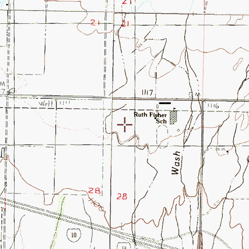 Topographic Map of Tonopah Valley High School, AZ