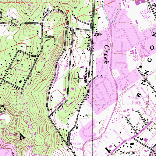 Topographic Map of Brush Creek Montessori School, CA