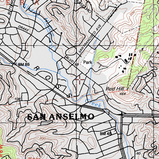 Topographic Map of Saint Academy Learning Disability School, CA