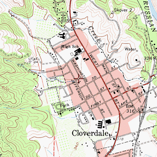 Topographic Map of Eagle Creek Community Day School, CA