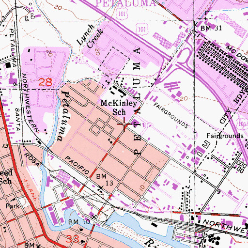 Topographic Map of Crossroads Community Day School, CA