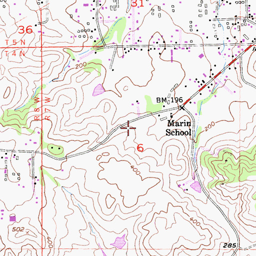 Topographic Map of Montessori Schools of Petaluma, CA