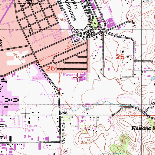 Topographic Map of Kawana Elementary School, CA