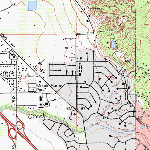 Topographic Map of Mark West Charter School, CA