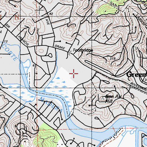 Topographic Map of Marin Catholic High School, CA