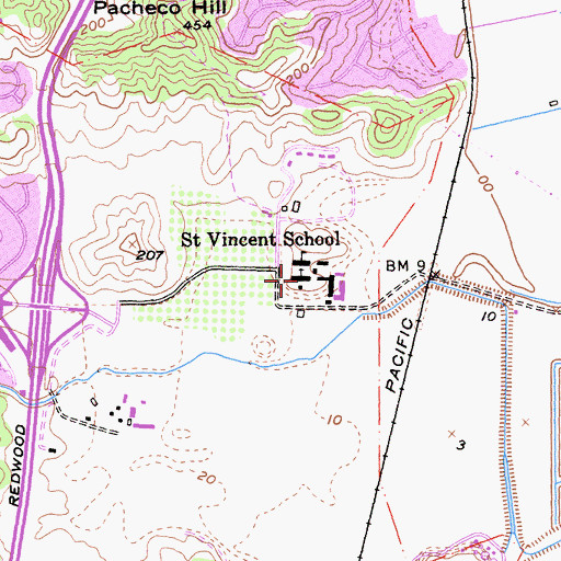 Topographic Map of Timothy Murphy School, CA