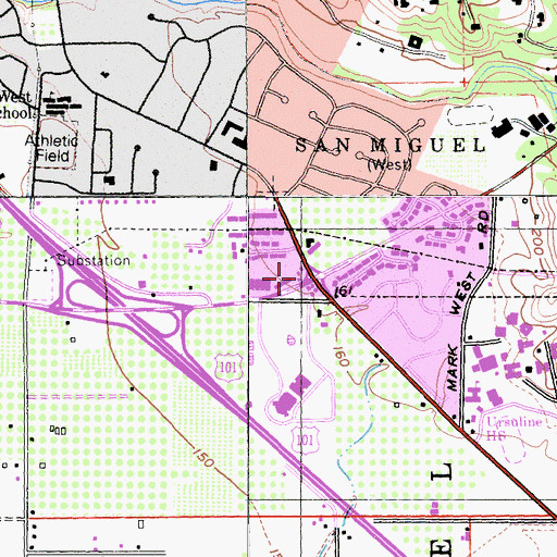 Topographic Map of Guadalupe Private School, CA