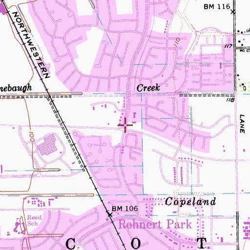 Topographic Map of Berean Baptist Christian Academy, CA