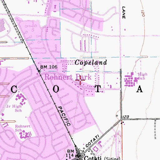 Topographic Map of Phoenix High School, CA