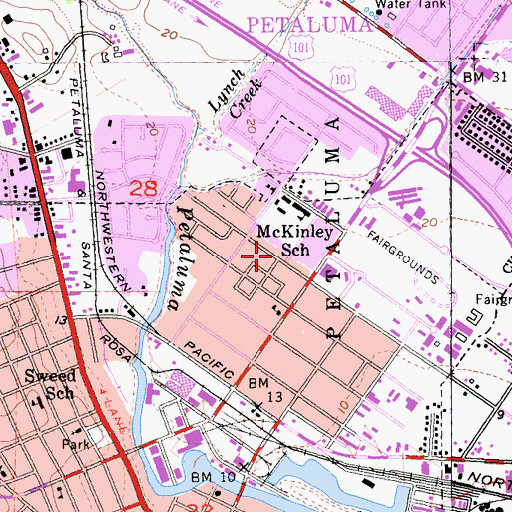 Topographic Map of Willow Tree School, CA