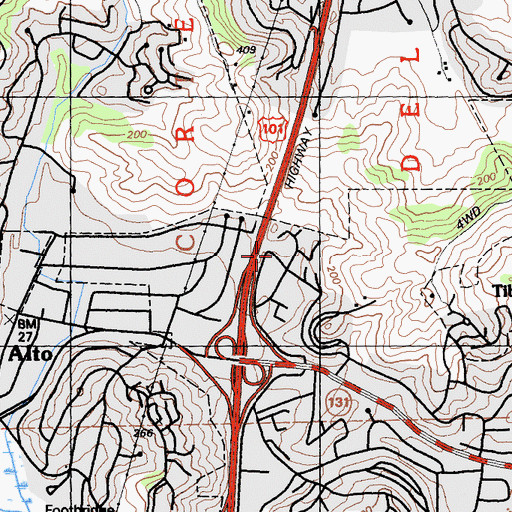 Topographic Map of Ross Academy Montessori School, CA