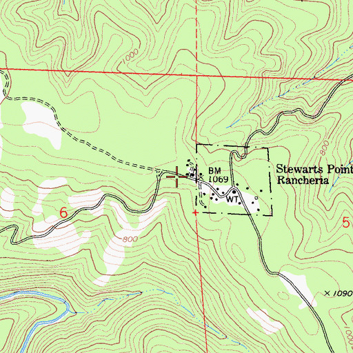 Topographic Map of Kashia Elementary School, CA