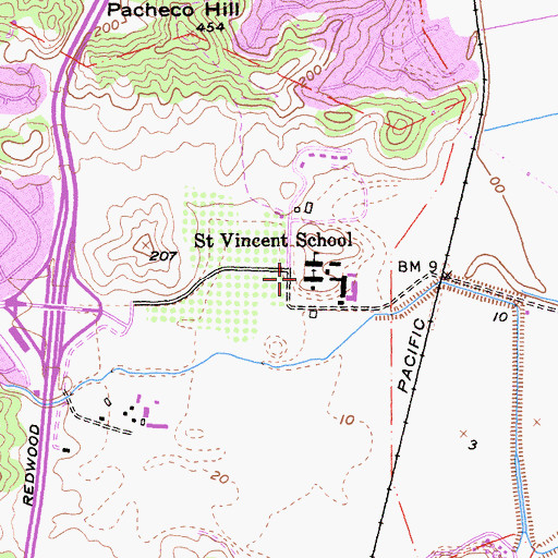 Topographic Map of Dunham Academy, CA