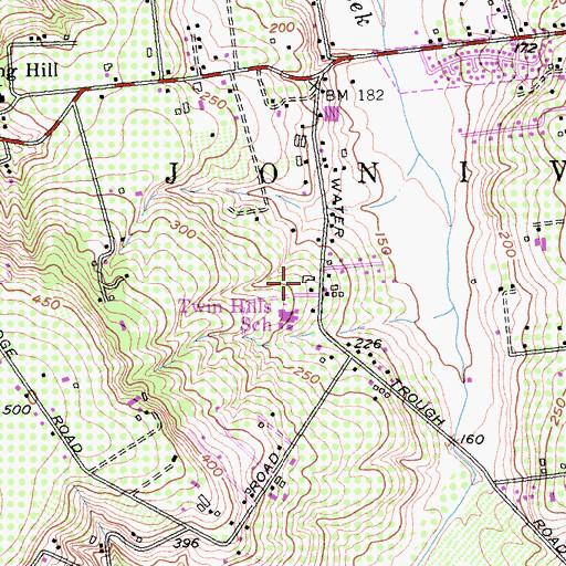 Topographic Map of Orchard View School, CA