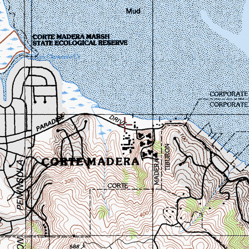 Topographic Map of Marin Montessori School, CA
