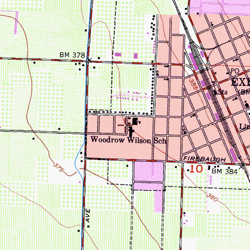 Topographic Map of Wilson Elementary School, CA