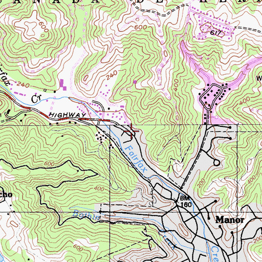 Topographic Map of Cascade Canyon School, CA