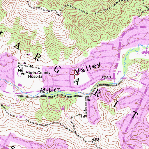 Topographic Map of Marin Waldorf School, CA
