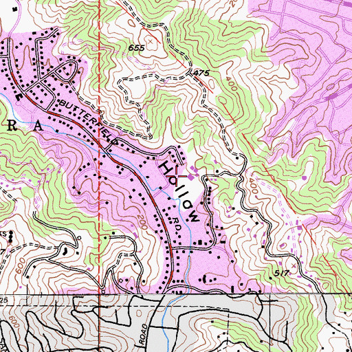 Topographic Map of Brookside School Upper Campus, CA