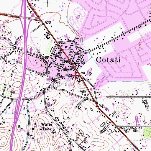 Topographic Map of Rancho Bodega School, CA