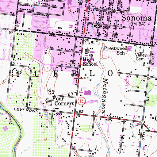 Topographic Map of Adele Harrison Middle School, CA