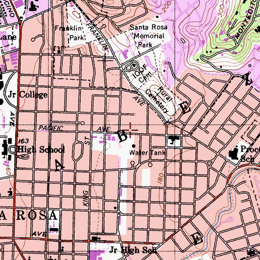 Topographic Map of Covenant Christian School, CA