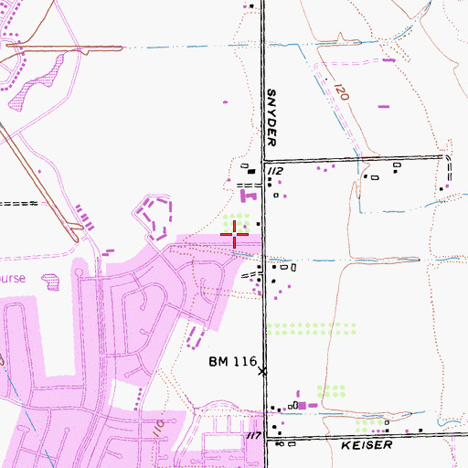 Topographic Map of Snyder Lane Christian School, CA