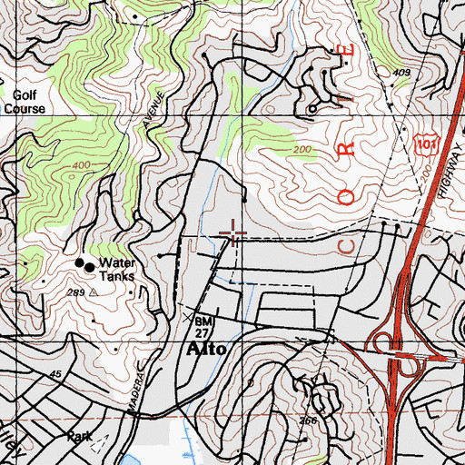 Topographic Map of North Bay Marin School, CA