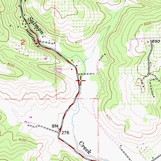 Topographic Map of Salmon Creek Middle School, CA
