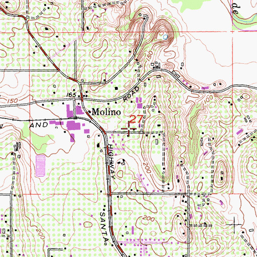 Topographic Map of On Grounds School, CA