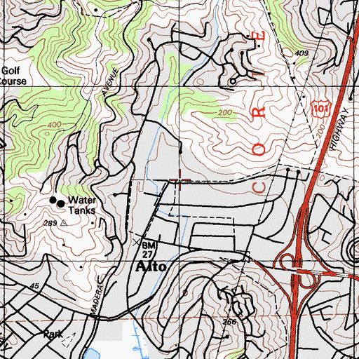Topographic Map of Ring Mountain Day School, CA