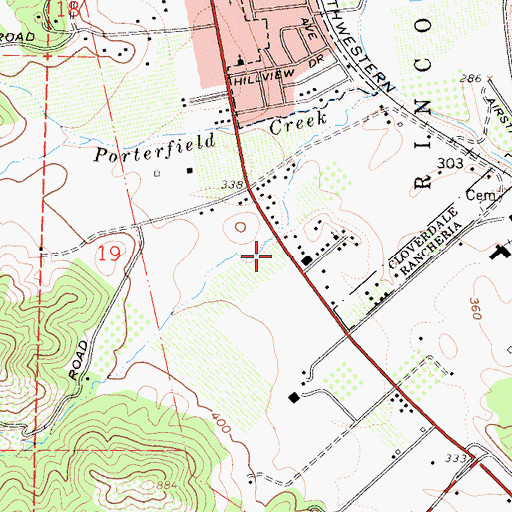 Topographic Map of Cloverdale Seventh Day Adventist School, CA