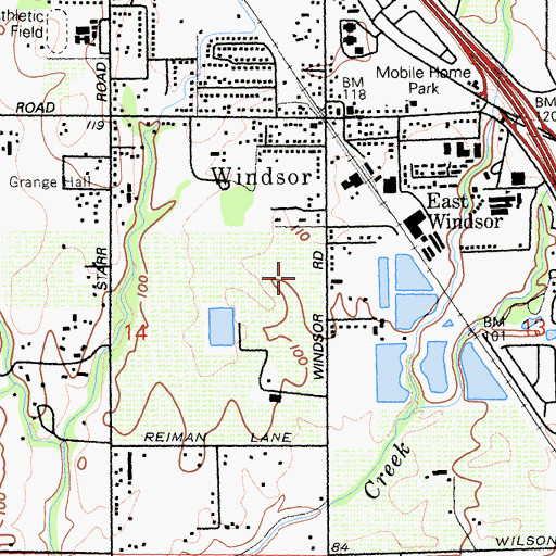 Topographic Map of Windsor High School, CA