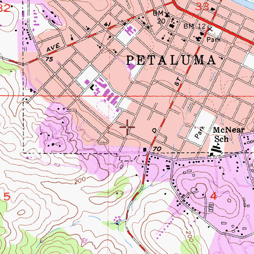 Topographic Map of Happy Day Presbyterian School, CA