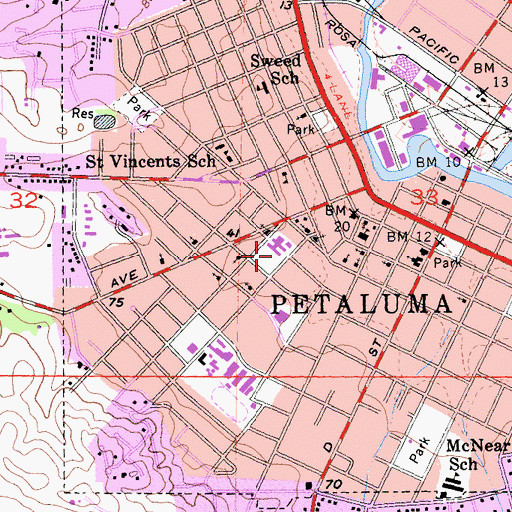 Topographic Map of Calvary Life Christian School, CA