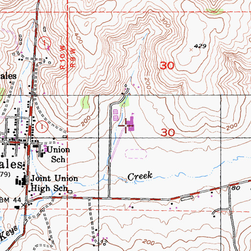 Topographic Map of Shoreline Independent Study School, CA