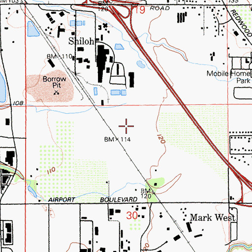 Topographic Map of Sonoma Country Day School, CA