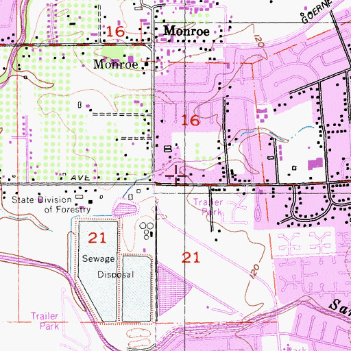 Topographic Map of College Oak Montessori School, CA
