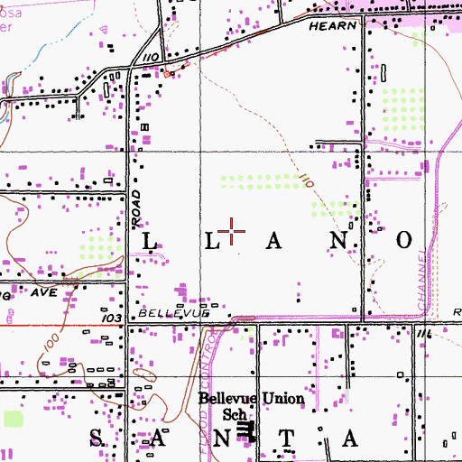 Topographic Map of Elsie Allen High School, CA