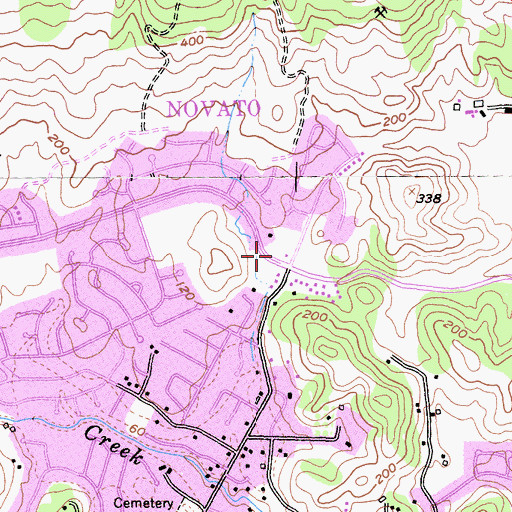 Topographic Map of Novato Seventh Day Adventist Christian School, CA