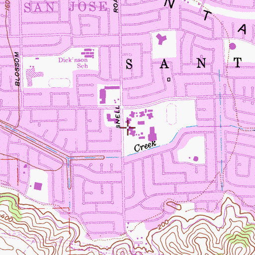 Topographic Map of Phoenix Continuation High School, CA