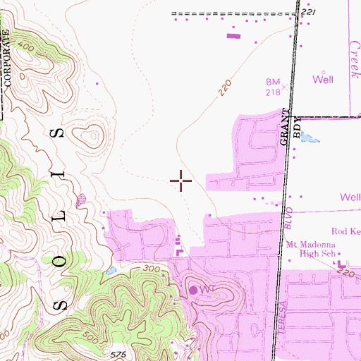 Topographic Map of Luigi Aprea Elementary School, CA