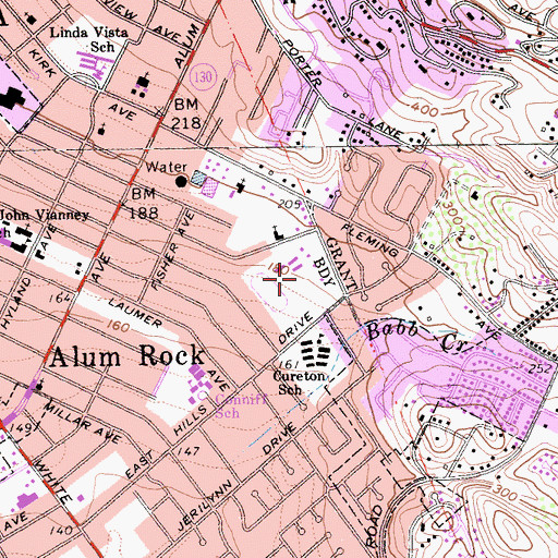 Topographic Map of Joseph George Middle School, CA