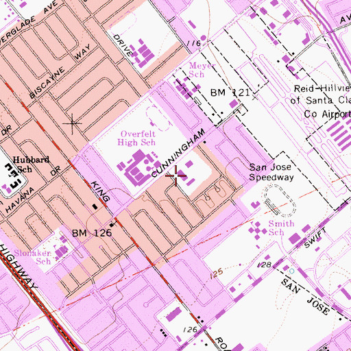 Topographic Map of Most Holy Trinity School, CA