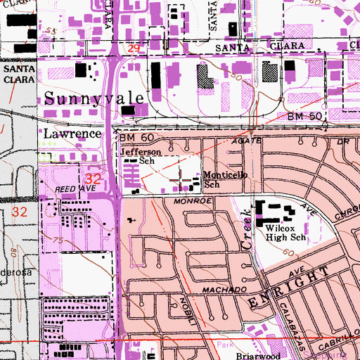 Topographic Map of Santa Clara Christian School, CA