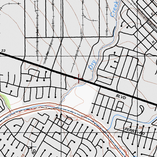 Topographic Map of Union City Christian Academy, CA