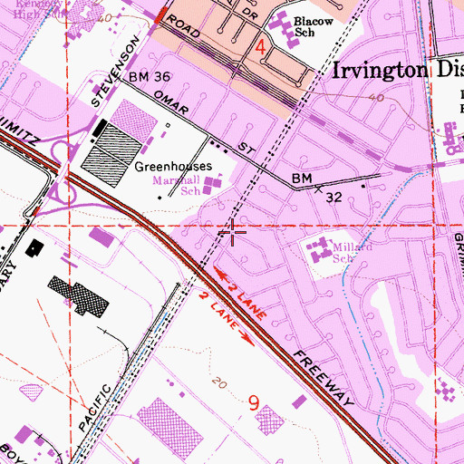 Topographic Map of Victory Academy, CA