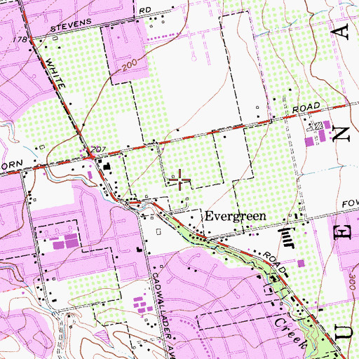 Topographic Map of Ocala Middle School, CA