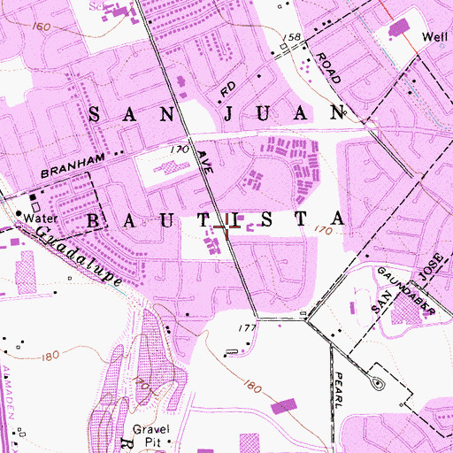 Topographic Map of Holy Family School, CA