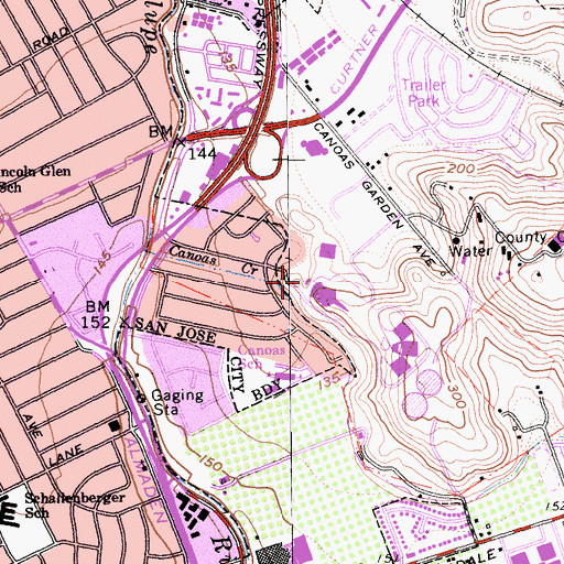Topographic Map of Achiever Christian School, CA